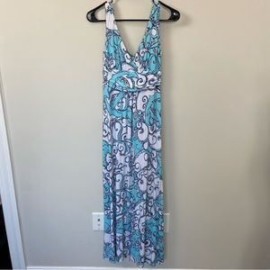 Lilly Pulitzer Sloane V-Neck Maxi Dress, Shape Up or Ship Out, Size XS